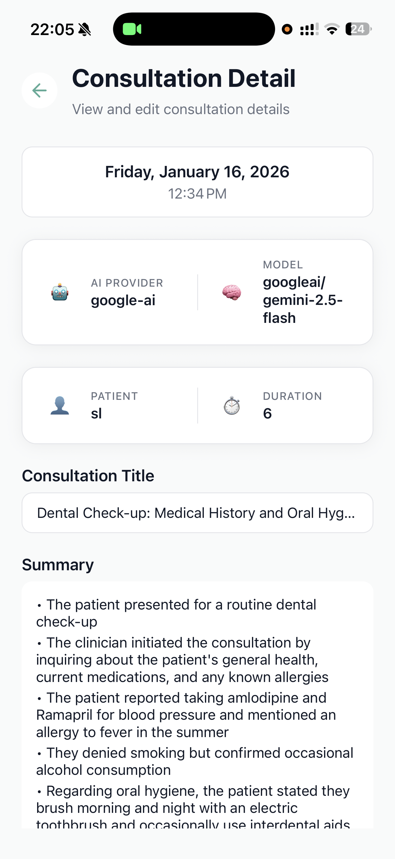 Consultation Summaries