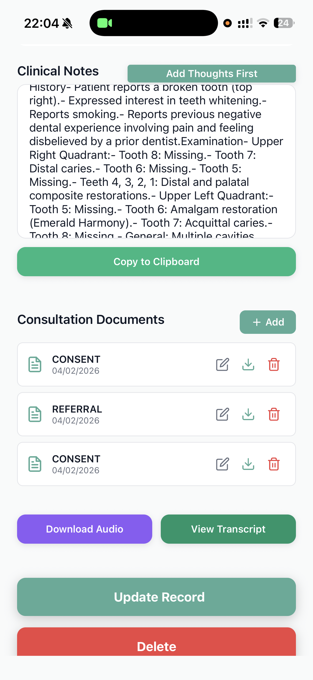 Clinical Consent Generation